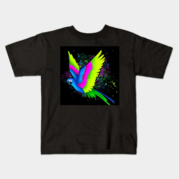 Colorful Parrot Kids T-Shirt by Kelly Louise Art